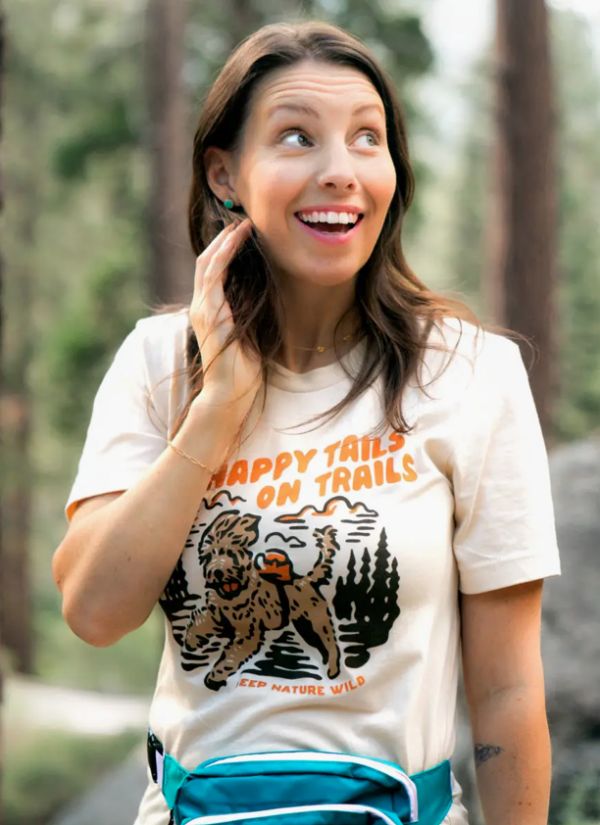 happy tails on trails forest unisex tee